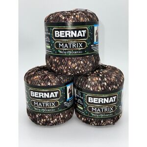 Bernat Matrix Yarn 3 Skeins Natural Network 02011 Bronze Gold Nylon Blend 1.75oz